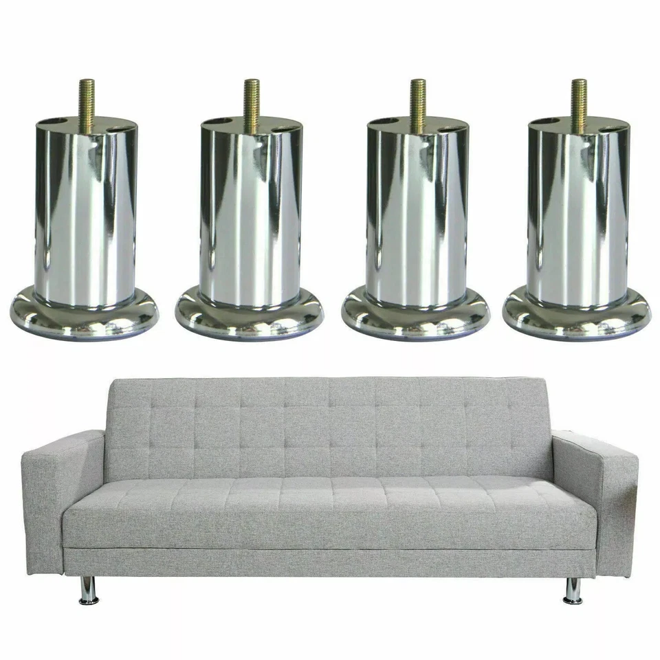 4 x MUEBLES, SOFÁS Y REPOSAPIÉS, TABURETES PATAS/ESQUINERAS DE METAL CROMADO PLATEADO Foto 1 de 1