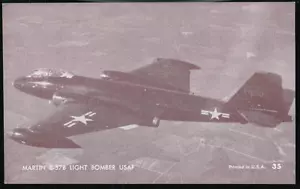 USAF MARTIN B-57B LIGHT BOMBER Aircraft Vintage Penny Arcade Exhibit Card #35 - Picture 1 of 1