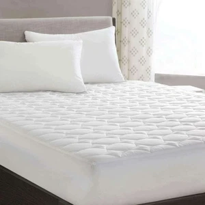 Hyleory Queen Mattress Pad – Soft, Breathable, White - Picture 1 of 7