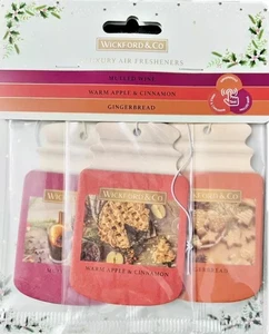 Wickford & Co Weihnachten Auto Lufterfrischer 3er Pack Lebkuchen Apfel Glühwein - Bild 1 von 7
