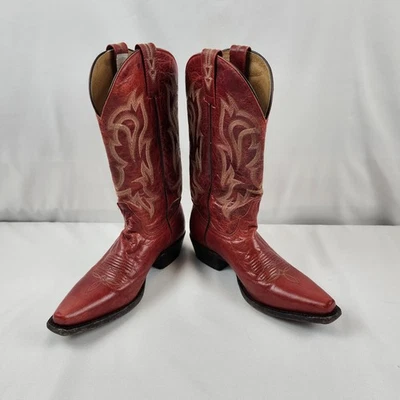 Женские ковбойские ковбойские сапоги Shyanne Lucille из красной кожи с коротким носком 6 1/2 B - Изображение 1 из 4