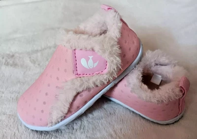 Zapatos 18 a 24 Meses Niñas Zapatillas Botines Antideslizantes Rosa Blanco Forro de Piel Sintética Foto 1 de 4