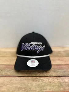Men's Minnesota Vikings NFL Team Black Hat Hitch Rope Trucker Adjustable Back - Picture 1 of 4