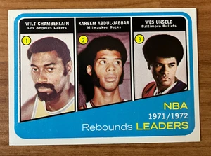 1972-73 Topps Basketball #175 Chamberlain/Abdul-Jabbar/Unseld Leaders - Clean! - Picture 1 of 1
