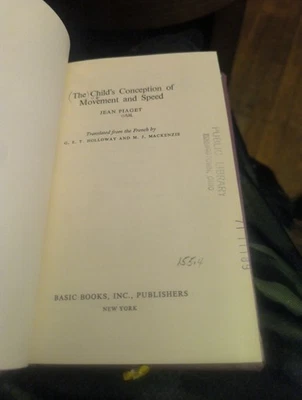 Childs Concept Movement Speed  Jean Piaget Translated from the French  1970 Ex L - Image 1 of 4
