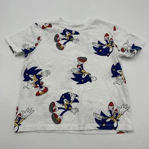 Old Navy T-Shirt Youth Boys M 8Y White Print Sonic Aop ..#32470 - Picture 1 of 7