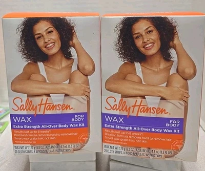 Lote de 2 nuevos kit de depilación de cera para todo el cuerpo Sally Hansen FUERZA EXTRA 6 oz Foto 1 de 4