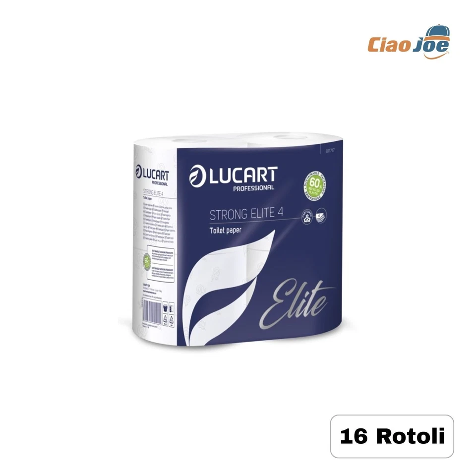 Carta Igienica Profumata Lucart Elite 4 veli 140 strappi morbida 16 rotoli - Imagen 1 de 1