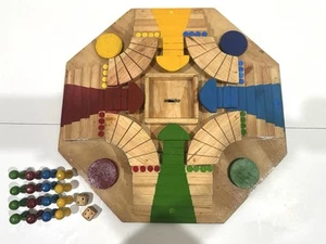 Parques Juego Colombiano Holz Handarbeit Spielfiguren Columbia Parqués komplett! - Bild 1 von 6