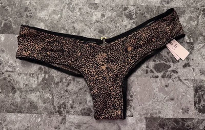 NUEVO CON ETIQUETAS BRAGAS DESCARADAS VICTORIA'S SECRET LEOPARDO SATINADO TIRAS LISAS ESPALDA PIERNA ALTA Foto 1 de 4