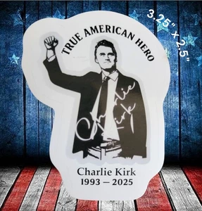 Charlie Kirk American Hero 3.25" STICKER DECAL FREEDOM REPUBLICAN CAR CUP TPUSA - Picture 1 of 2