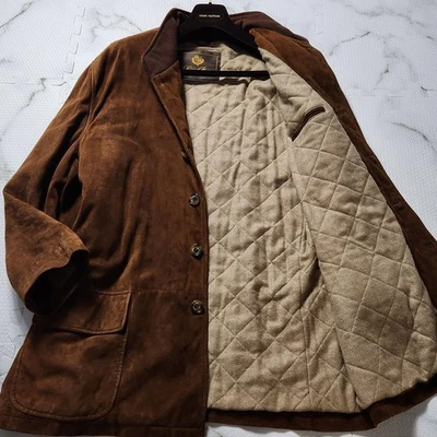 Abrigo de cuero Loro Piana XXL suave piel de becerro forro de cachemir marrón Foto 1 de 4