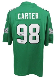 Jalen Carter Signed Kelly-Green Nike On Field Football Jersey Eagles BAS 194513 - Picture 1 of 6