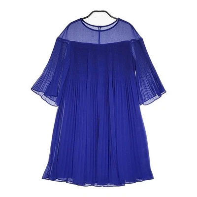 Blusa túnica plisada de gasa transparente talla 0 ERIN Erin Fetherston azul 5-0513M♪ Foto 1 de 4