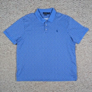Polo Ralph Lauren Polo Shirt Mens XL Light Blue Paisley Print Classic Fit Logo - Picture 1 of 9