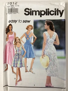 Size 10 - 16 SIMPLICITY Vintage 90s Sewing Pattern 7812 Back-Wrap Dress UNCUT FF - Picture 1 of 8