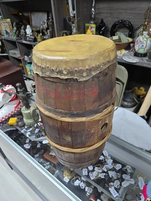 Антикварный китайский барабан из бобового соуса — 1910–40-е годы — коллекционный - Изображение 1 из 4