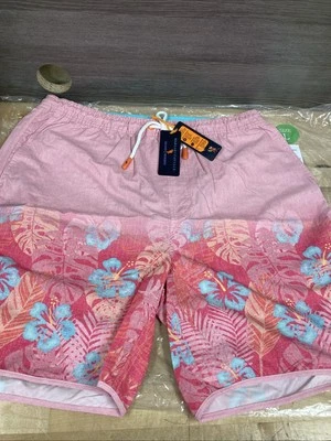 Nuevo Bañador Margaritaville Hombre Playa Pantalones Cortos Estampado Hibisco Talla L Rosa Foto 1 de 4