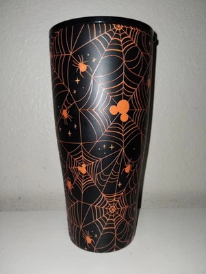 Disney Halloween Mickey Mouse Spider Web Black/Orange Tumbler Insulated No Straw - Image 1 of 4