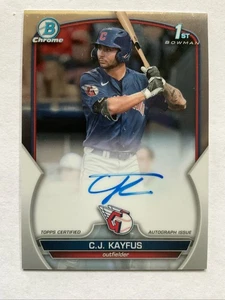 2023 Bowman Chrome Auto C. J. KAYFUS 1st Bowman RC Cleveland GUARDIANS #CDA-CKA - Picture 1 of 2