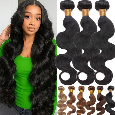 Costurar em pacote de extensões de cabelo humano Remy virgem brasileira 100% não processado tecido - Imagem 1 de 4