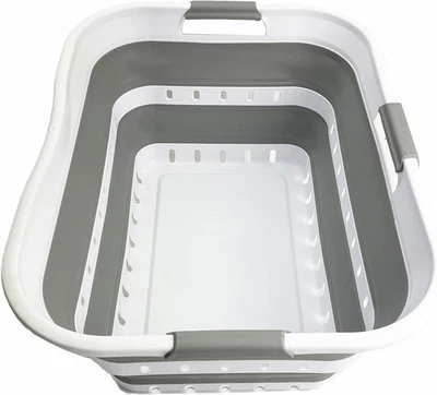 SAMMART 42L (11 galones) plegable 22,8 x 17,5 x 10,6 pulgadas, gris/blanco  Foto 1 de 4