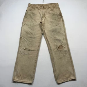Dickies Tan Carpenter Pants Mens 32x30 Workwear Distressed Faded Grunge Skater - Picture 1 of 20