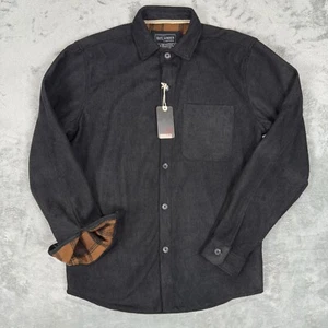 NEW! Outlander by Craft And Flow Black Corduroy Plaid Lined Heavy Shirt Mens Med - Picture 1 of 8