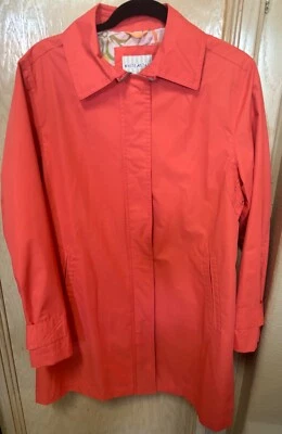 Abrigo de lluvia para mujer blanco ciervo coral floral forrado cremallera frontal mediano 8-10 gabardina Foto 1 de 4