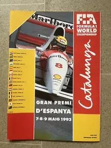 FIA F1 WORLD CHAMPIONSHIP OFFICIAL RACE PROGRAMME SPANISH G.P. 1993 - Picture 1 of 1