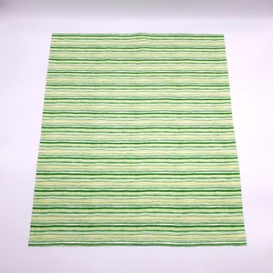 Green Yellow Stripe Fat Quarter Fabric Square 100% Cotton 18" x 21" Minimum Cut - Picture 1 of 6