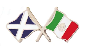 Mexiko Flagge & Schottland Flagge Freundschaft Höflichkeit Pin Anstecker - Bild 1 von 3