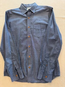 Old Navy Button Down Shirt Mens Medium Slim Fit Blue Stripe Pocket Collar - Picture 1 of 7