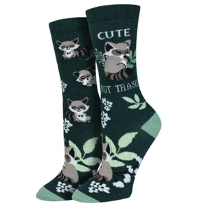 Calcetines Trashy But Lindos Para Mujer Talla 9-11 Calcetín Puerto Mapache Moda Nuevos - Imagen 1 de 1