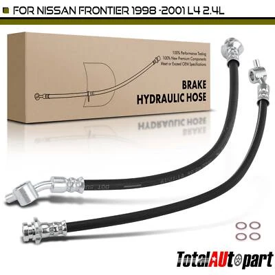 2x Manguera hidráulica de freno para Nissan Frontier 1998-2001 2,4 L delantera izquierda y derecha Foto 1 de 4