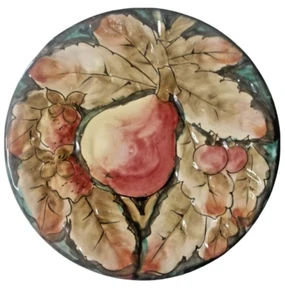 Plate Handmade Hand Painted Imported from Italy 8" Colorful Pear Design - Picture 1 of 4