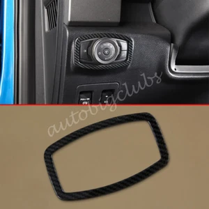 For Ford F-150 F150 Raptor 2017-2020 Carbon Fiber Headlight Switch Cover Trims - Picture 1 of 5