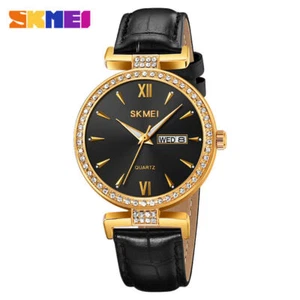 SKMEI Women Watch Elegant Rhinestone Wristwatch Weekdays Date Girls Quartz Watch - Picture 1 of 32