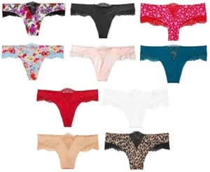 VICTORIAS SECRET VERY SEXY MICRO LACE INSET LOW RISE THONG PANTY XS S M L XL XXL - Picture 1 of 29