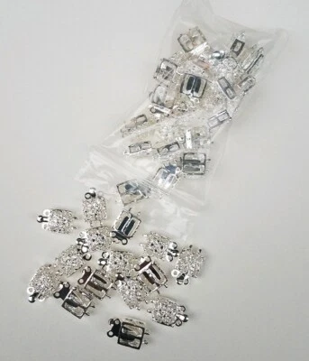 40 Silver Color Box Clasps For Necklace Or Bracelets - Image 1 of 3