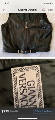 Chaleco de cuero vintage Gianni Versace Foto 1 de 4