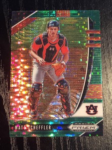 2020 Panini Prizm Draft Picks Green Pulsar #105 Matt Scheffler