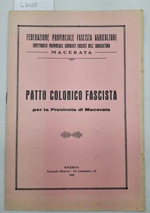 Patto colonico fascista per la provincia di Macerata agricoltori 1926 -3168 - Imagen 1 de 4