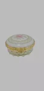 Retro Trinket Box Hand Painted Antique Collectible Casket Roses 1.5" Tall 2" - Picture 1 of 3