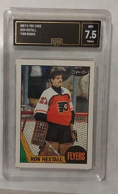 1987 OPC Ron Hextall Rookie GMA 7.5 NM+ Philadelphia Flyers 87-88 - Image 1 of 2