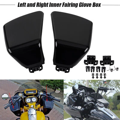 Carenagem interna porta caixa de luvas tampa + ferragens para Harley Road Glide personalizado 98-13 - Imagem 1 de 4