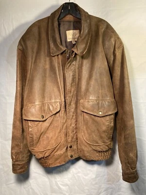 Georgetown Leather Design~ Vintage Men’s  Brown Leather Bomber Jacket XL - Image 1 of 4
