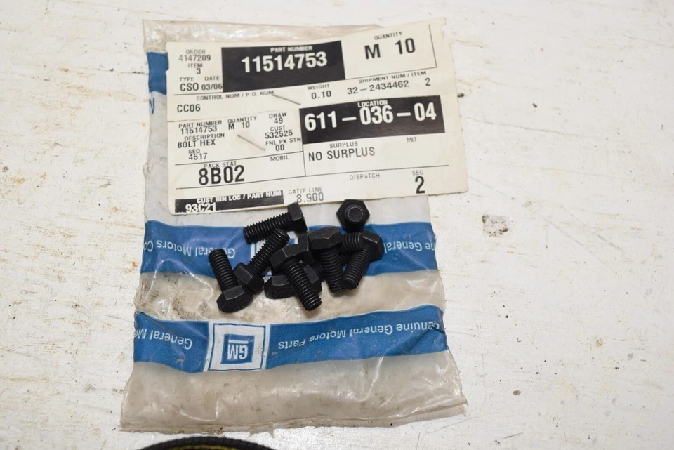 10x OEM 11514753 GM puerta delantera-puerta perno de retención - B18-22 Foto 1 de 1