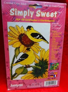 2001 JANLYNN KREUZSTICH-SET ~ SIMPLY SWEET ~ GOLDFINCHES ~ NEU/VERSIEGELT #54-98 - Bild 1 von 2