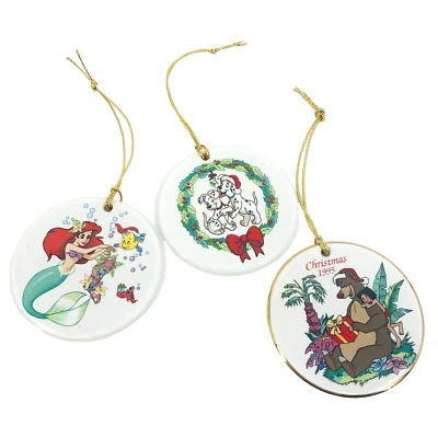 Lote De Colección De 3 Adornos De Porcelana Grolier Coleccionables Tis the Season Disney Foto 1 de 4